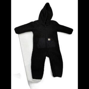 Carhartt Kids' Black Sherpa Fleece Hooded Bunting Suit